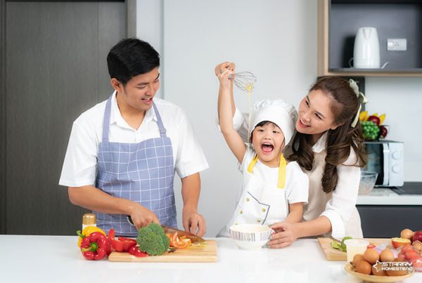 Happy Family on their Kitchen Interior Design