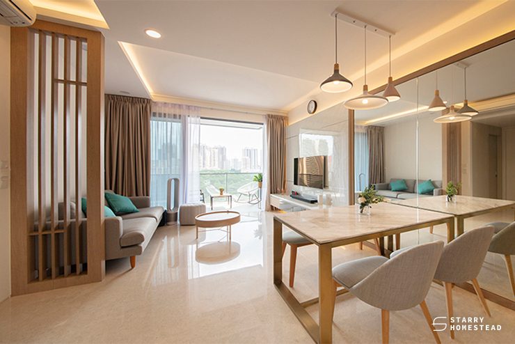 elegant reception room interior design singapore