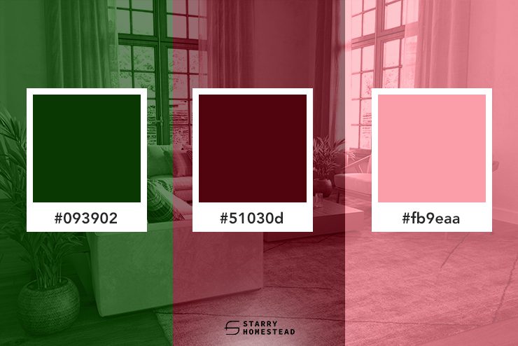 Emerald Green + Maroon + Light Pink Interior Design Styles in Singapore