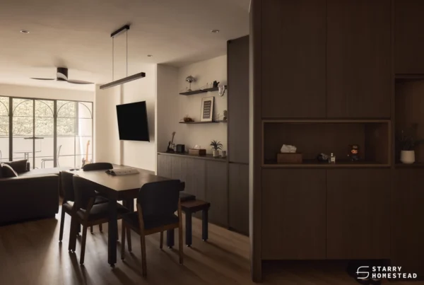 awkward-shaped living room design