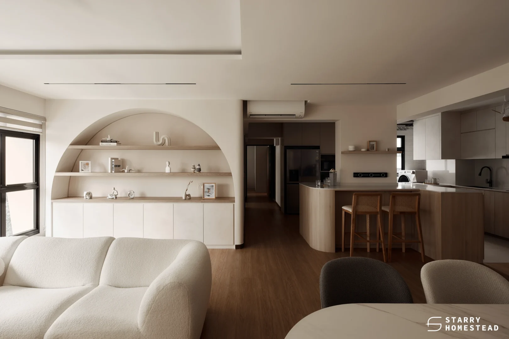 column in living room design