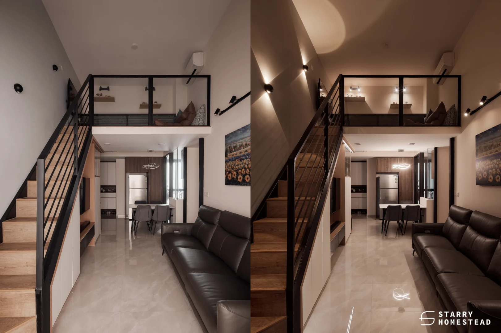 high ceiling living room design