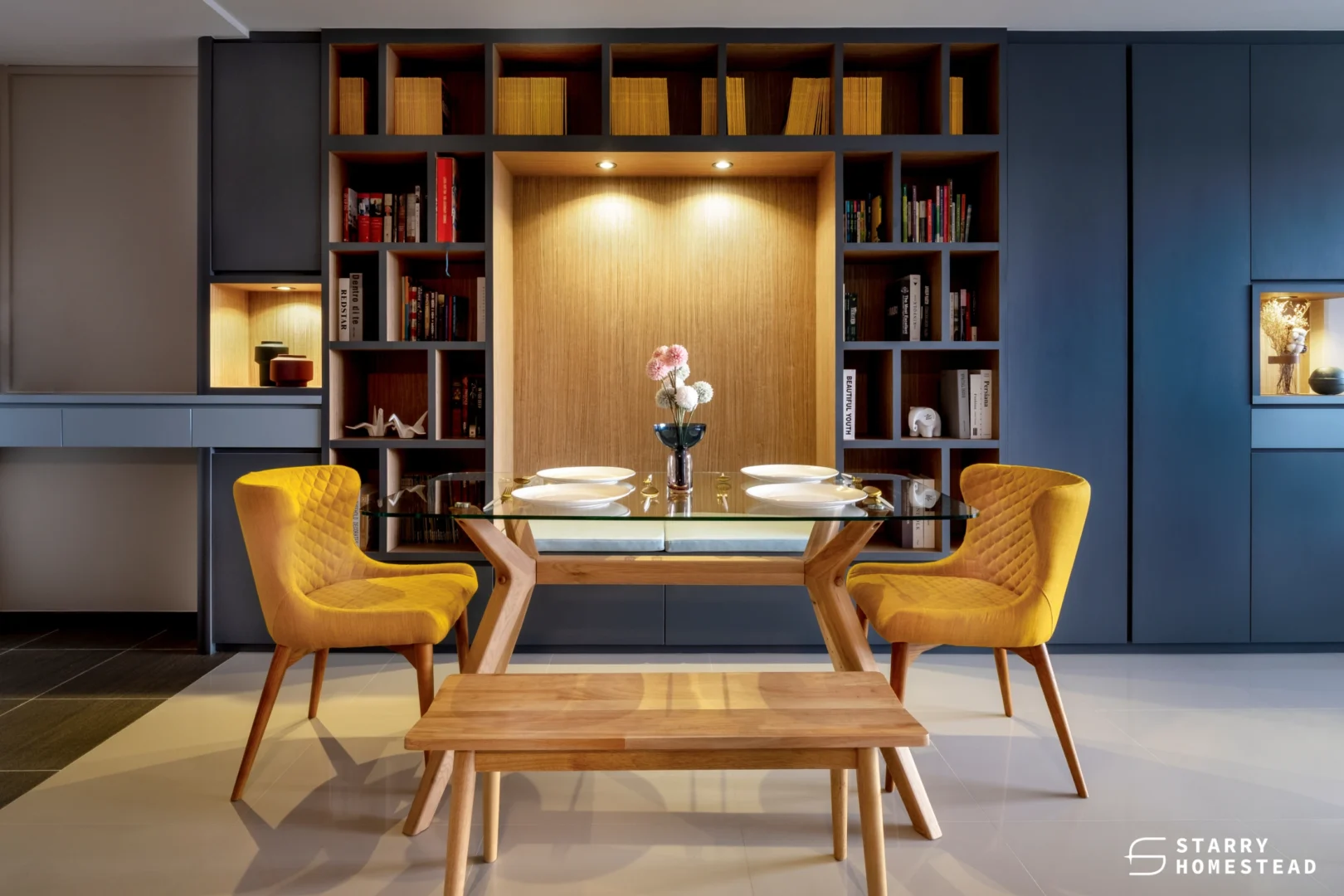 WELL-BALANCED ECLECTIC INTERIOR WITH CLEAR FOCAL POINT