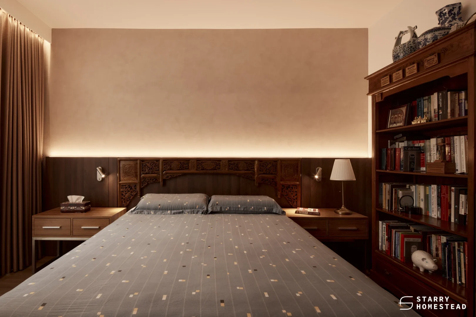 Bedroom with task lighting