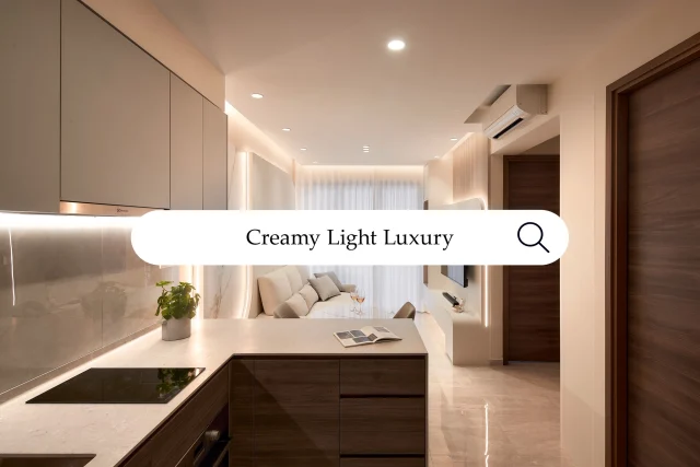 The combination of cream tones and light luxury adds warmth and elegance, resulting in a unique and sophisticated aesthetic space. 
-
The Florence Residences // Creamy Light Luxury
Designer: ZiNuo
-
#singapore #renovation #interiordesign #sgreno #sgid #condo #creamy #luxury #livingroom #kitchen