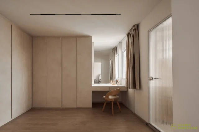 Cosy and serene are the moods we aim to evoke in the bedroom, while the walk-in wardrobe seamlessly connects with the space, adding both practicality and enhanced functionality.
-
Tampines Sunrise // Scandinavian
Designer: Nicky
-
#singapore #renovation #interiordesign #sgreno #sgid
#bto #hdb #condo #modern #scandinavian #bedroom #wardrobe #walkinwardrobe #dressingtable #platformbed