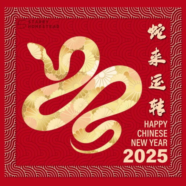 Wishing you a prosperous Year of the Snake filled with good fortune, health, and happiness. Embrace new beginnings and opportunities!

🍊Happy Chinese New Year!🧧

#StarryHomestead #HappyChineseNewYear