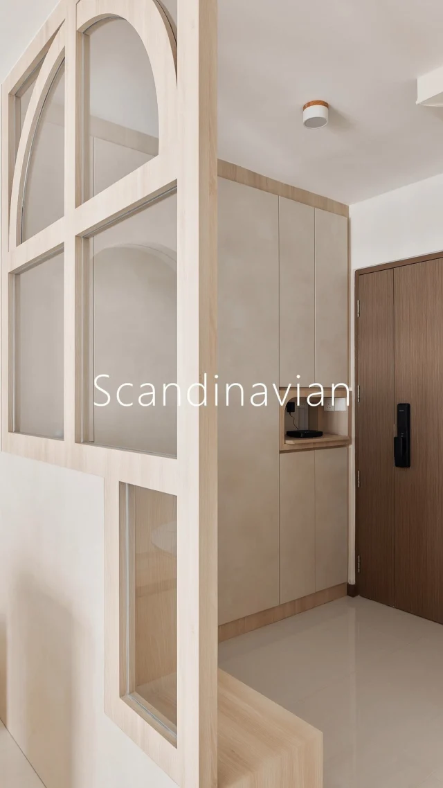 Timeless creamy elegance meets sleek minimalism, as flowing curves add softness and charm.
-
Garden Vale // Scandinavian
Designer: Jovina
-
#singapore #renovation #interiordesign #sgreno #sgid #sghome #hdb #bto #condo #scandinavian #creamy #livingroom #bedroom #bathroom #kitchen #diningarea #entrance #foyer #tengah #gardenvale