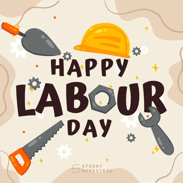 To all hardworking employees: Happy Labour Day! 👷🏻‍♂️👷🏻‍♀️

#StarryHomestead #labourday