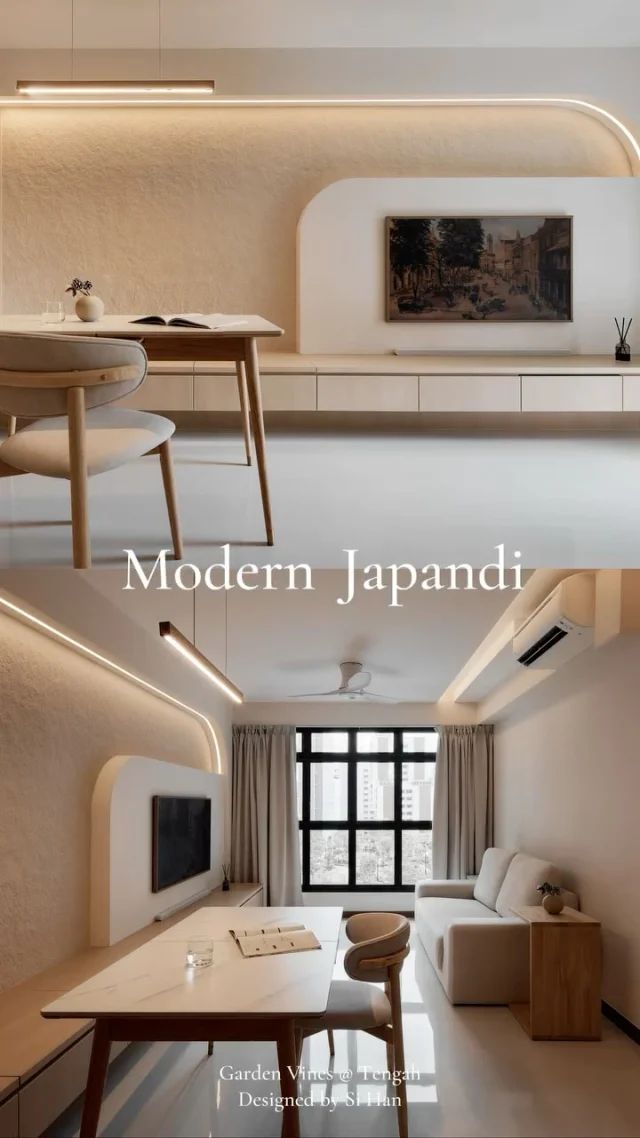 What a beautiful blend of Modern and Japandi!
-
Garden Vines // Modern Japandi
Designer: Si Han
-
#starryhomestead #singapore #renovation #interiordesign #sgreno #sgid #qanvast #hometrust #homematch #condo #bto #hdb #modern #japandi #scandinavian #japanese #livingroom #bedroom #diningarea #kitchen #bathroom #tengah #gardenvines