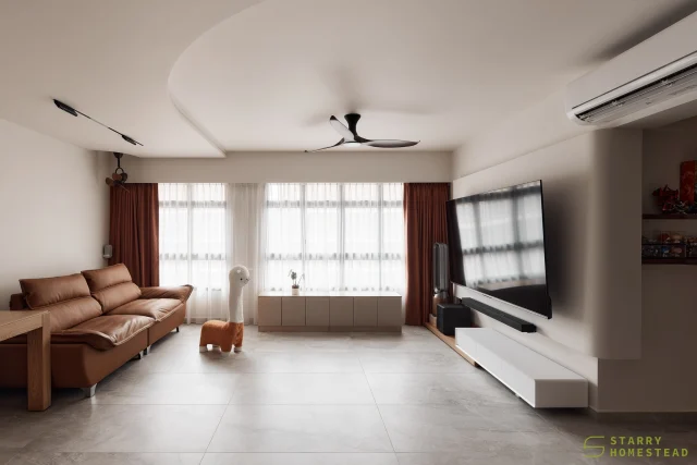 Warmth — that is all I seek in a home. Not just in the tones, but in the feeling of peace and the memories made within.
-
Plantation Grove // Modern Minimalist
Designer: Yong Jun
-
#starryhomestead #singapore #renovation #interiordesign #qanvast #homematch #hometrust #sghomedecor #interiordesigninspo #sgreno #sgid #sghome #hdb #bto #condo #landed #modern #scandinavian #livingroom