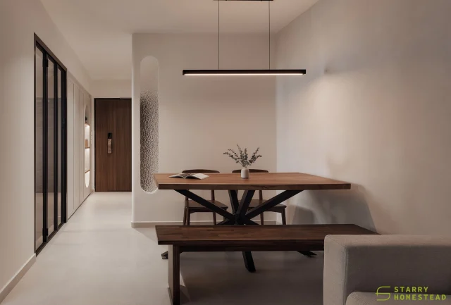 Less is more — the first step to a minimalist aesthetic. Blended with Wabi-Sabi, it becomes timeless, refreshing and effortlessly open.
-
Punggol Point Crown // Modern Wabi-Sabi
Designer: Chloe
-
#starryhomestead #singapore #renovation #interiordesign #qanvast #homematch #hometrust #sghomedecor #interiordesigninspo #sgreno #sgid #sghome #hdb #bto #condo #landed #modern #wabisabi #minimalist #livingroom #livingroomdesign #entrance