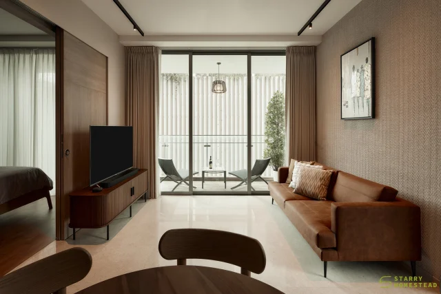 Contrasting textures, clean lines, organic forms, and functional wooden furniture — that is Mid-Century Modern.
-
Marine Blue // Mid-Century Modern
Designer: Chloe
-
#starryhomestead #singapore #renovation #interiordesign #qanvast #homematch #hometrust #sghomedecor #interiordesigninspo #sgreno #sgid #sghome #hdb #bto #condo #landed #modern #midcenturydesign #livingroom #diningarea