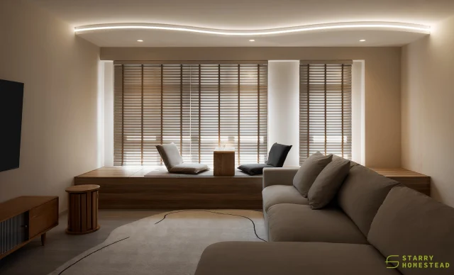 A Zen-inspired aesthetic defined by simplicity, natural materials, and a sense of tranquillity. 
-
ParkEdge @ Bidadari // Modern Japandi
Designer: Yan Li
-
#singapore #renovation #interiordesign #sgreno #sgid #sghome #hdb #bto #condo #landed #commercial #scandinavian #modern #japandi #minimalist #livingroom #restingarea #tatami #seatingplatform