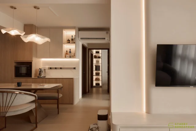 Airy, spacious — that’s what I love most about my home!
-
Bartley Beacon // Wabi-Sabi
Designer: Xiao Min
-
#starryhomestead #singapore #renovation #interiordesign #qanvast #homematch #hometrust #sghomedecor #interiordesigninspo #sgreno #sgid #sghome #hdb #bto #condo #landed #commercial #modern #wabisabi #creamystyle #livingroom #openconcept