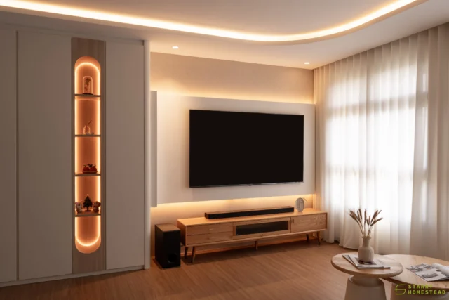 In the language of Scandinavian design, warmth speaks softly — through curved forms, creamy tones, and the quiet beauty of wood, shaping spaces that feel like home.
-
Yishun Ave 6 // Modern Scandinavian 
Designer: Nixon
-
#starryhomestead #singapore #renovation #interiordesign #qanvast #homematch #hometrust #sghomedecor #interiordesigninspo #sgreno #sgid #sghome #hdb #bto #condo #landed #commercial #modern #comtemporary #scandinavian #livingroom #entrance #foyer #openconcept